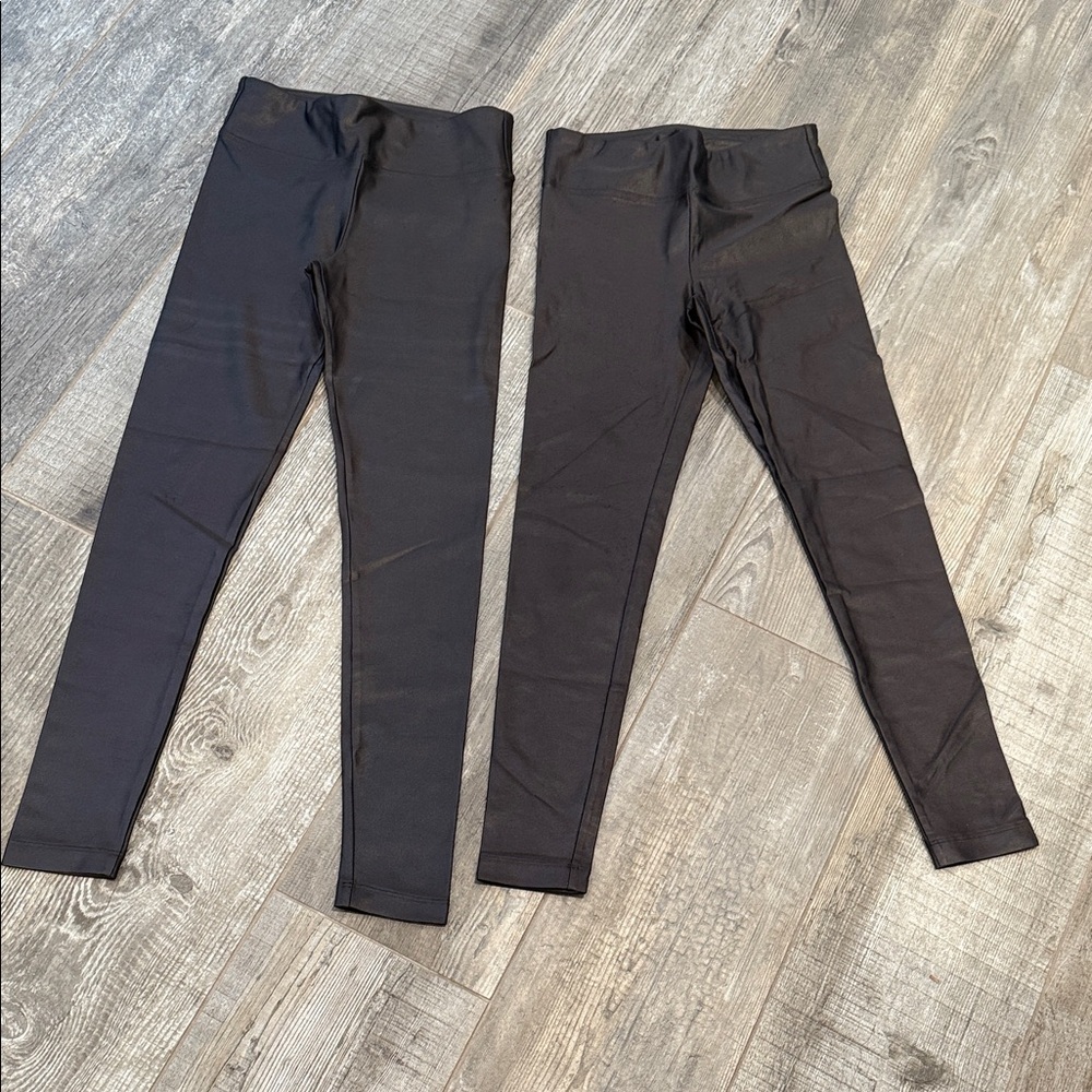 KORAL shiny chocolate brown Leggings Bundle (2) size small